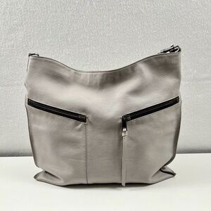 Botkier Grey Large Leather Hobo Handbag